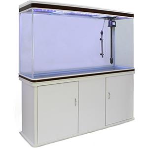 Monster Shop Acquario 300 Litri Acquario con Filtro a Cascata con Mobile Incluso - Armadietto Mobile Bianco