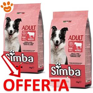 Monge Simba Crocchette con Manzo - Alimento Completo per Cani Adulti, 10 Kg