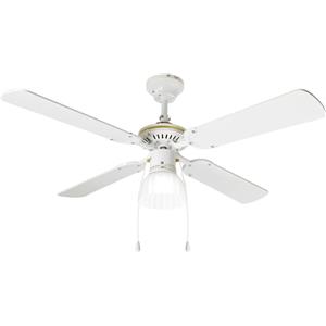 Perenz Illumina Ventilatore Gemini in metallo bianco 1 luce attacco E27 con 4 pale