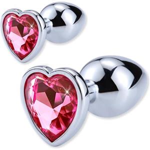 Lsexyier 2x plug anale da donna uomo Anale Piastra metallica Kit anal plug Pezzi per uomini,Set plug anale con cristallo diamante,per principianti donne, coppie, uomini(Ø 27 mm, Ø 35 mm)