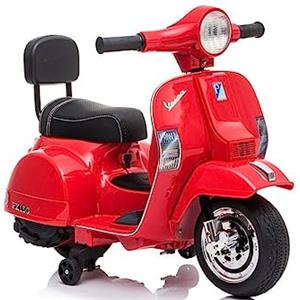 Tecnobike Shop Moto Elettrica per Bambini Piaggio Mini Vespa Small PX 6V - Mp3 - USB - Suoni - Luci Led (Rosso)