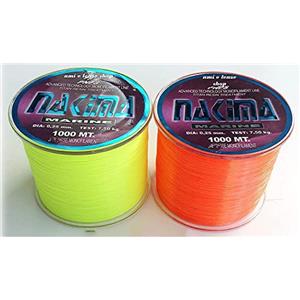 globe fishing FILO PESCA COLORATO GIALLO ARANCIONE DA MULINELLO SENZA MEMORIA MARE SURFCASTING TROTA LAGO (0,30 arancio)