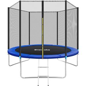 tectake® Trampolino Elastico da Giardino con Rete di Sicurezza e Scaletta, Trampolino Fitness, Sport e Tempo Libero, per Adulti e Bambini - Ø 305 cm
