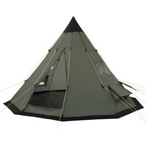 CampFeuer Tipi Tenda Spirit per 4 persone | tenda a colmo | 3.000 mm di colonna d'acqua | tenda indiana per campeggio, escursionismo | tenda a piramide (verde/oliva)