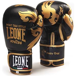Leone 1947 Muay Thai Guantoni Boxe, Unisex - Adulto, Nero, 12 Oz
