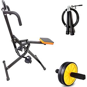 FFitness Body Crunch Attrezzo Multifunzione Total Power con Display LCD + Ruota AB Roller Addominali + Corda da Salto