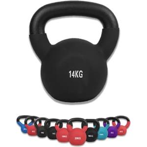 wuuhoo® Kettlebell Dwayne con Rivestimento in Neoprene 2kg - 28kg Manubrio a Palla in ghisa massiccia con Rivestimento in Neoprene Pesi con Codici Colore I Manubrio Swing per la Palestra di casa