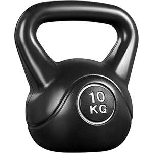 Yaheetech Kettlebell 10 kg per Sport Fitness Palestra in HDPE e Cemento con Maniglia Ergonomica Antiscivolo Attrezzo Sportivo da Costruzione Muscolare e Allenamento di Forza Nero