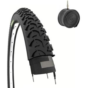 ECOVELO COPERTONE NERO MTB 26 X 1.95 (50-559) + CAMERA D'ARIA BICI BICICLETTA MOUNTAIN BIKE