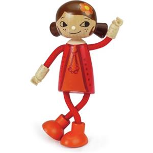 Hape Bambola di legno Mamma con arti flessibili per gioco di ruolo dai 3 anni | Personaggio in legno per casa delle bambole
