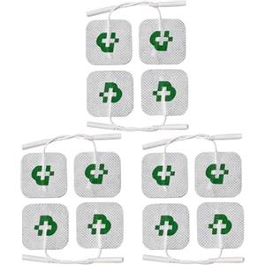 TESMED 12 elettrodi di qualità Superiore mm. 50x50, universali, Adatti a Tutte Le Marche di elettrostimolatori con cavetti a spinotto da 2 mm, Non Necessitano di Gel