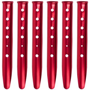 TRIWONDER Confezione da 6 picchetti per tenda in metallo resistente, picchetti da neve in alluminio a forma di U, per campeggio, picnic, spiaggia (arancione, 31 cm)