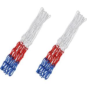 SacJkt Rete Da Basket Professionale, Rete Per Canestro Basket, 2 Pezzi Rete Da Canestro Da Basket In Poliestere Adatta Per Interni o Esterni Standard (12 Anelli)