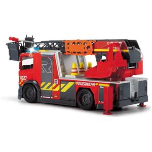 Dickie Toys Scania Rosenbauer SOS Fire Rescue - Camion dei Pompieri 35 cm con Luci, Suoni e Funzione Spruzzo Acqua