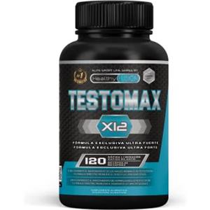 Healthy Fusion Testomax | Testosterone Booster | Maca, Ashwagandha, Taurine e Tribulus, Ginseng | Potenziatore sessuale | Aumenta la massa muscolare | L'energia e le rendimento sportive | 120 capsule