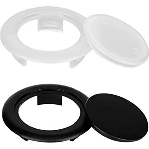 Savita 2 Set Anelli e Tappi per Foro Ombrello da Tavolo, 5,08cm Plastica Tappo Foro Ombrellone Terrazza Anello Tavolo per attività all'aperto Estate Feste in Giardino (Nero, Trasparente)