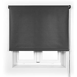 Blindecor Ara Premium | Tenda traslucida tinta unita di alta qualità - Grigio antracite, 80 x 190 cm (Larghezza x Altezza) | Dimensioni del tessuto 77 x 185 cm - Tenda avvolgibile qualità premium