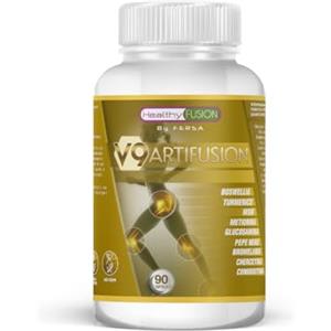 Healthy Fusion Potente antinfiammatorio | Analgesico per muscoli e articolazioni | Glucosamina + Condroitina + Curcuma | Elimina il dolori articolari e muscolari |90 Capsule