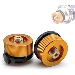 SUNFUA 2 Convertitore di Gas con Spegnimento Automatico Connettore per fornello da Campeggio per Avtivities all'Aperto(Arancione)