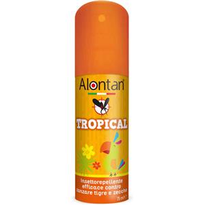 Alontan Tropical Spray Insettorepellente 75ml - Efficace contro Zanzare Tigre e Zecche con ICARIDINA 20%