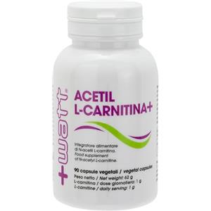 +Watt Acetil L-Carnitina+ 90 capsule - integratore a base di N-Acetil-L-Carnitina. Favorisce il metabolismo dei grassi producendo maggiore energia per il metabolismo.
