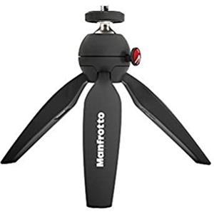 Manfrotto PIXI Treppiede da Tavolo per Fotocamere CSC e DSLR ed Impugnatura per Video, Materiale Adapto, Made in Italy, Nero, MTPIXIMII-B