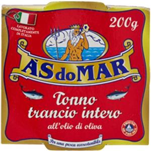 As Do Mar Asdomar Tonno trancio intero all'olio di oliva 200 g x24 confezioni