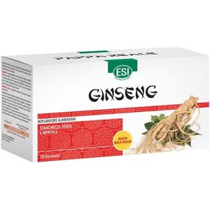 ESI Srl Esi Ginseng Integratore per Stanchezza Fisica e Mentale, 10 Flaconcini, Ginseng Tonico, Gusto Mela Rossa