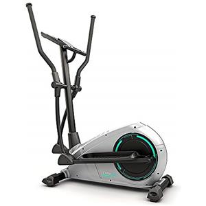 Bluefin Fitness CURV 2.0 Bicicletta Ellittica da Casa | Cross Trainer | Esercizi di Step | Air Walker | Compatta | Console Digitale LCD | Bluetooth | App Smartphone | Nero & Grigio Argento