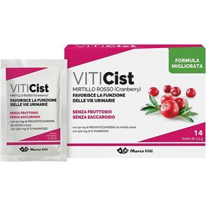 Marco Viti Viticist Mirtillo Rosso Senza Fruttosio - Integratore per Vie Urinarie in 14 Bustine
