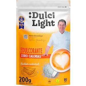 DULCI LIGHT STEVIA DULCE Y FAVORABLE Dulcilight Sucralosio Zero Calorie 200g Doypack Sapore Naturale 100% 200g = 2Kg di Zucchero Dolcificante Senza Glutine Keto Vegan Non OGM Sostituto di Zucchero Senza Eritritolo o Xilitolo
