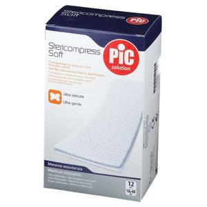 Pic Stericompress Garze Sterili 10x10cm - 50 Pezzi in Puro Cotone Assorbente per Medicazione Domestica