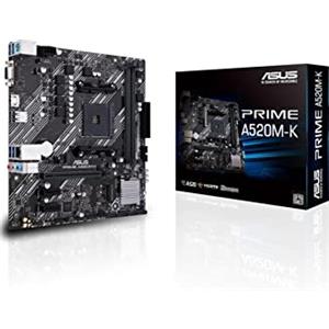 ASUS PRIME A520M-K, scheda madre AMD A520 (Ryzen AM4) micro ATX con slot M.2, 1 Gb Ethernet, HDMI/D-Sub, SATA 6 Gbps, USB 3.2 Gen 1 Type-A