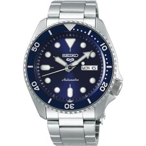 Seiko 5 Sports Orologio Analogico Automatico Uomo con Cinturino in Acciaio SRPD51K1, Blu, 1K1