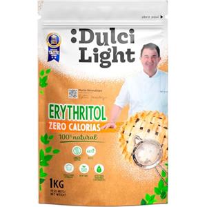 DULCI LIGHT STEVIA DULCE Y FAVORABLE Dulcilight Eritritolo 1Kg Dolcificante Zero Calorie Granulato 100% Naturale | Sostituto Dello Zucchero Senza Glutine, Keto, Vegan, Non OGM | Nessun Impatto Glicemico Non Cambia il Gusto del Cibo