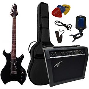 MSA: CHITARRE ELETTRICHE HEAVY METAL - CHITARRA ELETTRICA NERO - SET CON AMPLIFICATORE DA 40WATT - BORSA - PLETTRO - ACCORDATORE - TREMOLO