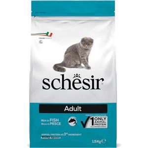 Schesir Cibo Secco per Gatti Adulti Mantenimento con Pesce - 1,5 kg - Crocchette Ipoallergeniche e Digeribili