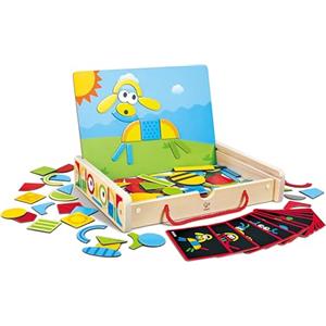 Hape Valigia Magnetica - Gioco Creativo con oltre 100 pezzi e 24 motivi per bambini dai 3 anni