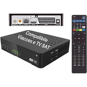 ANFEL S2 Decoder Satellitare Full HD Compatibile Con TV satellitare Rai Satellite e Tv Svizzera Italiana S2 DVB-S2 HEVC H265 MAIN 10,Telecomando Universale 2 in 1 per il ricevitore e la TV