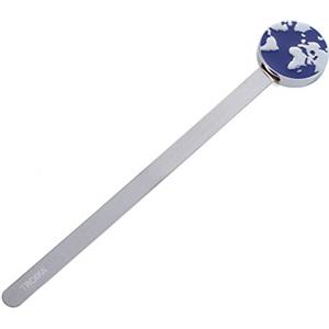 Troika - Segnalibro a forma di sfera del mondo, in acciaio INOX, lucido, colore: blu/argento