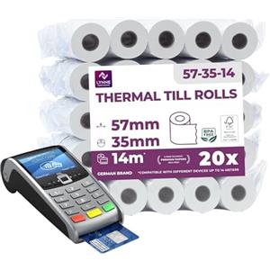 LYNNE PAYMENT SOLUTIONS Rotoli Pos 57mm x 14m - Carta termica per ricevute bancomat, compatibili con dispositivi POS