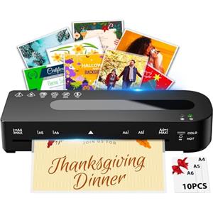 MAXDONE Plastificatrice A4 a Caldo/Freddo - 10 Fogli Plastificatrice A4 80-125 Mic, Pronta in 90s Sistema Doppio Rullo Anti-Inceppamento, per Scuola, Ufficio e Casa (Nero)