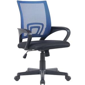 CLP Sedia da Ufficio Genius I Sedia da scrivania Regolabile in Altezza con Rivestimento in Rete, Colore:Blu