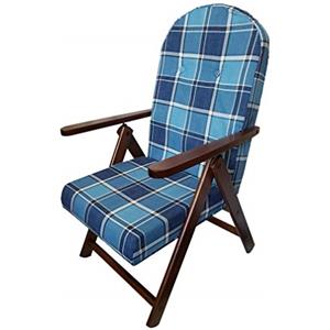 Totò Piccinni Poltrona Sedia Sdraio Campania Amalfi in Legno reclinabile 4 Posizioni (Azzurro)