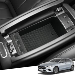 YEE PIN Auto Scatola di Immagazzinaggio Accessori per Benz A-Class W177 V177 2018-2023 / B-Class W247 / GLA H247 2020-2023 / CLA C118 Center Console Bracciolo Box con Tappetino Antiscivolo