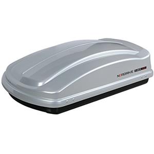 Lampa NORDRIVE N60001 Box 330, Box da Tetto per Auto in in ABS, 330 Litri - Argento Lucido