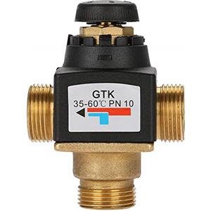 Regun Valvola miscelatrice termostatica - Valvola miscelatrice termostatica in ottone con filettatura maschio DN20 a 3 vie per scaldacqua solare