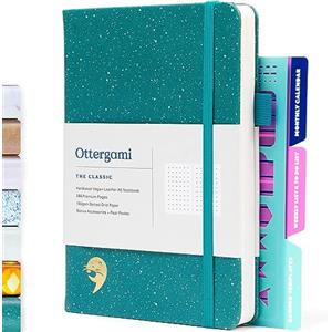 Ottergami - Bullet Journal Puntinato - Quaderno Puntinato A5 - Agenda, Taccuino, Diario - Notebook Dotted A5, Journal - Bullet Planner - Copertina Rigida - 150gsm Carta | Stencil, Portapenna