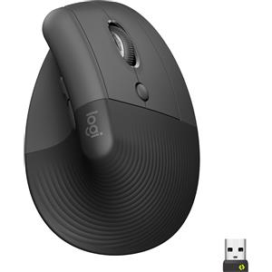 Logitech Mouse Logitech Lift Vertical Ergo Left Wireless a RF + Bluetooth 4000 Dpi grafite [910-006473]