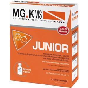 Pool Pharma MG.K VIS Tonico Ricostituente Junior - Integratore Energetico per Bambini e Ragazzi in Flaconcini da 10 ml